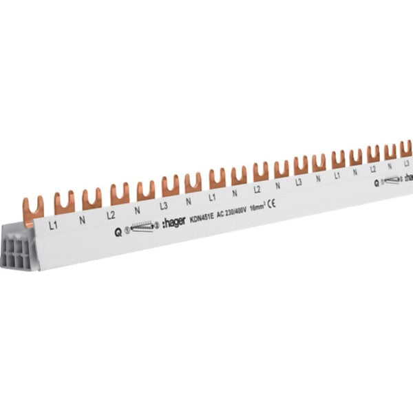 Hager Phasenschiene 4p,16qmm,54mod,Gabel KDN451E